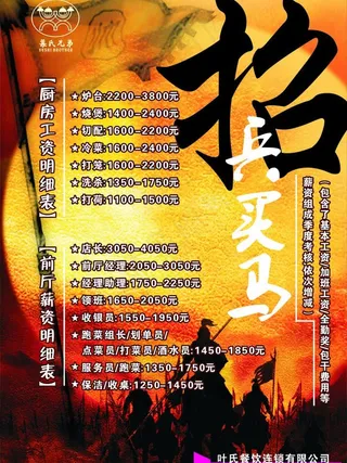 招兵买马 招聘 创意 复古 古代将士 红色夕阳图片