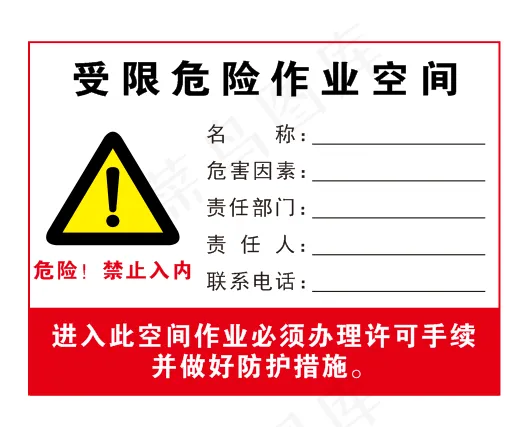 受限空间作业cdr矢量模版下载