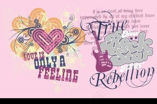 心形艺术图案 动感吉他