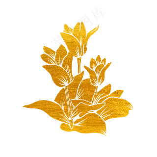 剪纸烫金花草百花盛开