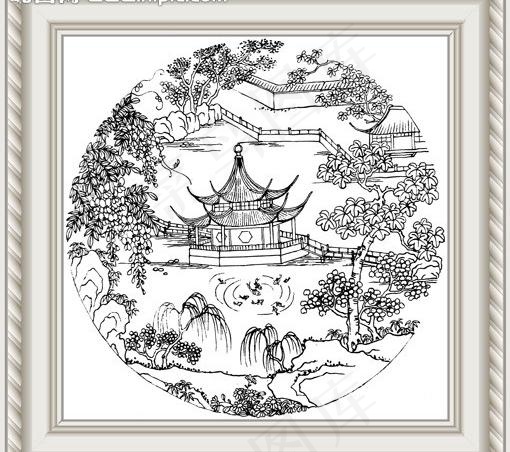 山水图片psd模版下载
