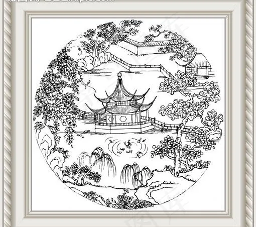 山水图片psd模版下载