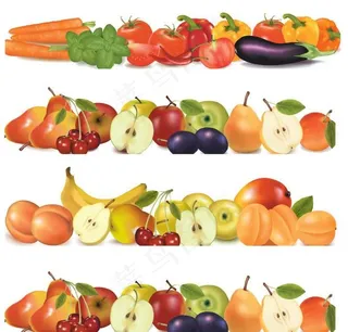 水果与蔬菜矢量素材图片