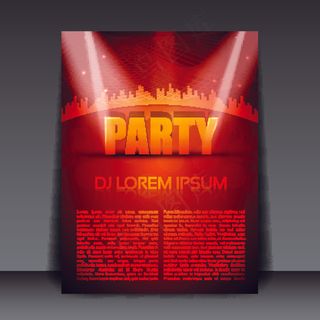 夏季海滩派对宣传海报矢量素材