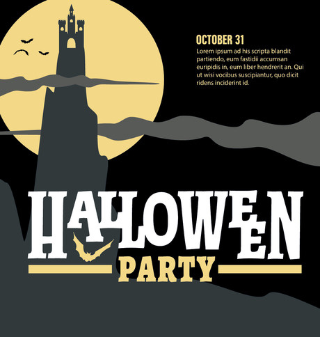 神秘halloween万圣节矢量素...