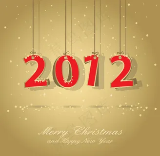 2012艺术字背景04——矢量素材