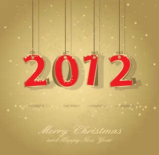 2012艺术字背景04——矢量素材