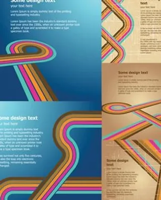 流动线条复古背景矢量素材