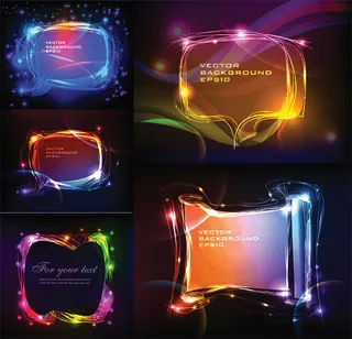 超酷炫光对话框矢量素材