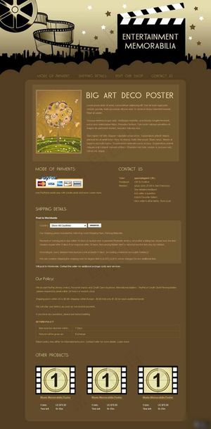 海报收藏品销售介绍网页模板