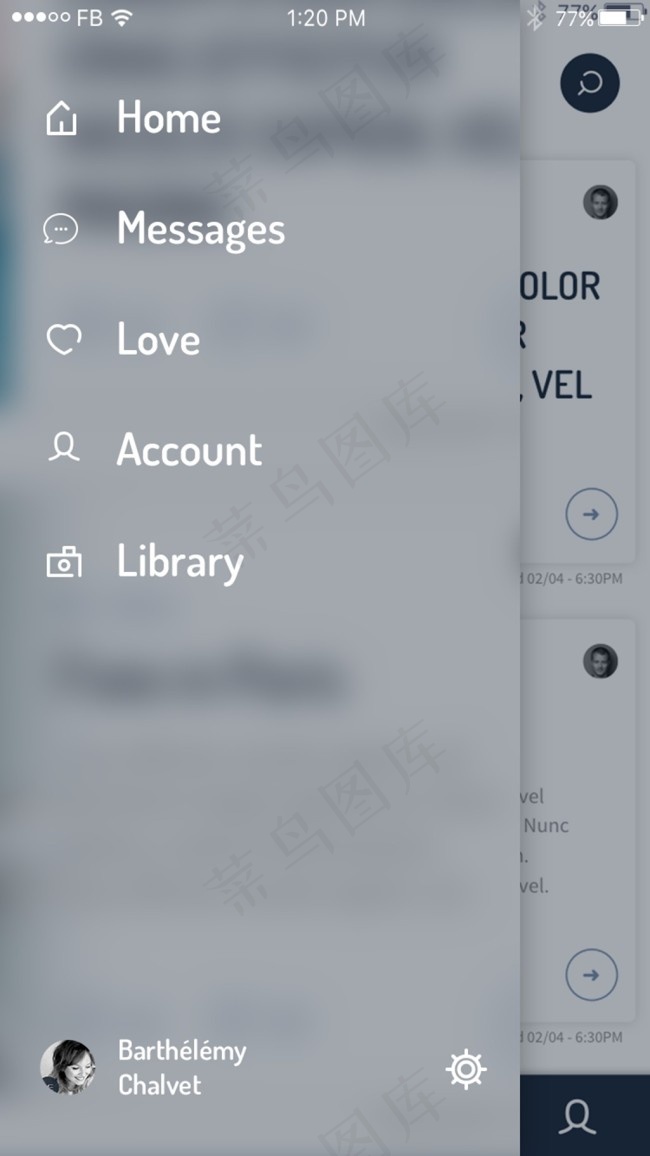 手机app页面列表设计psd模版下载