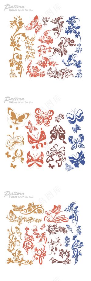 抽象手绘蝴蝶动物矢量素材