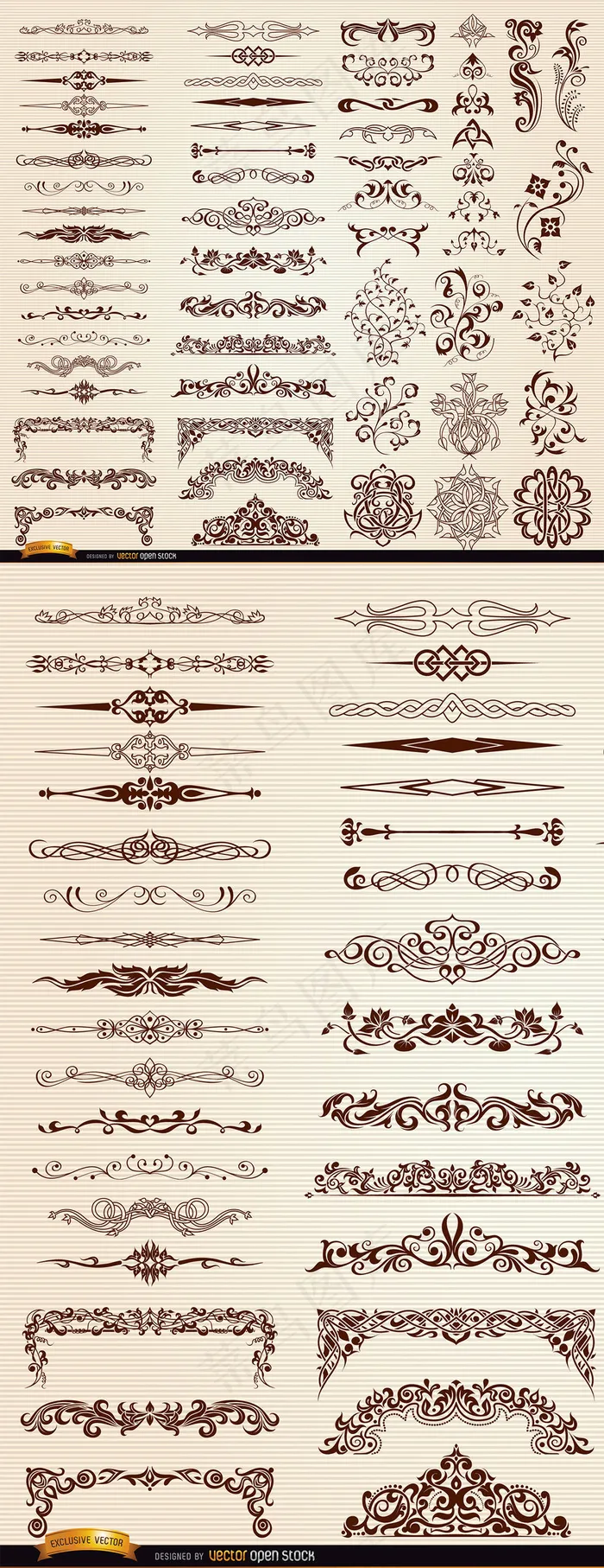 多款欧式复古花纹边框底纹矢量素材eps,ai矢量模版下载