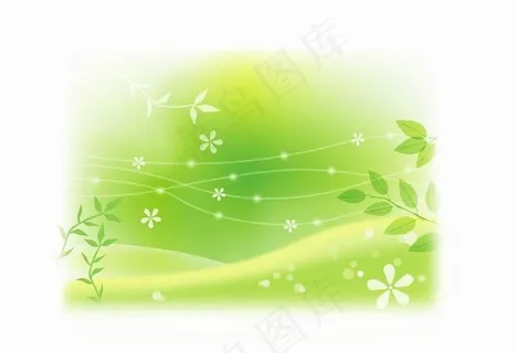 韩国绿色春天花纹矢量素材25
