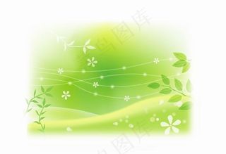 韩国绿色春天花纹矢量素材25