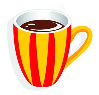 漂亮的咖啡杯矢量图图片