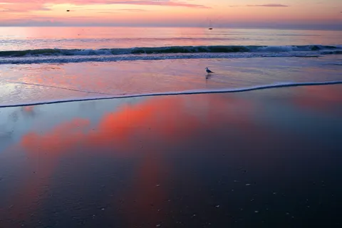 海滩霞光图片 海滩霞光图片