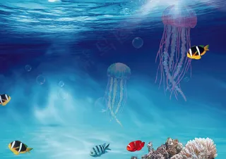 蓝色探索海洋世界小报手抄报模板