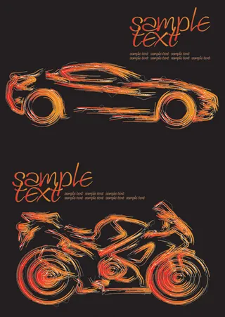 生动笔触汽车矢量素材