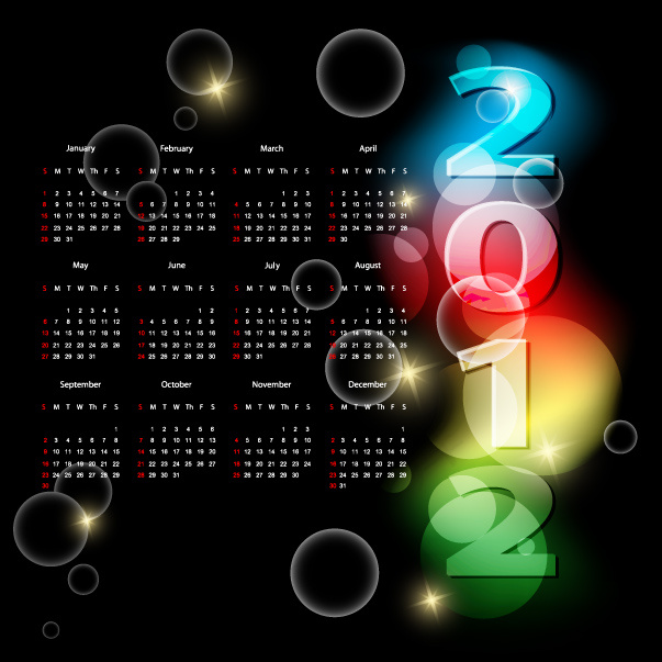 2012年历模板