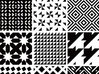 2017抽象黑白几何图形背景矢量素...