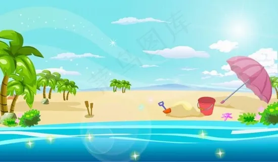 夏天海边海动画