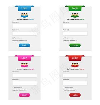 企业网站登陆框矢量