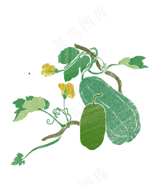 卡通冬瓜蔬菜海报PNG图片素材