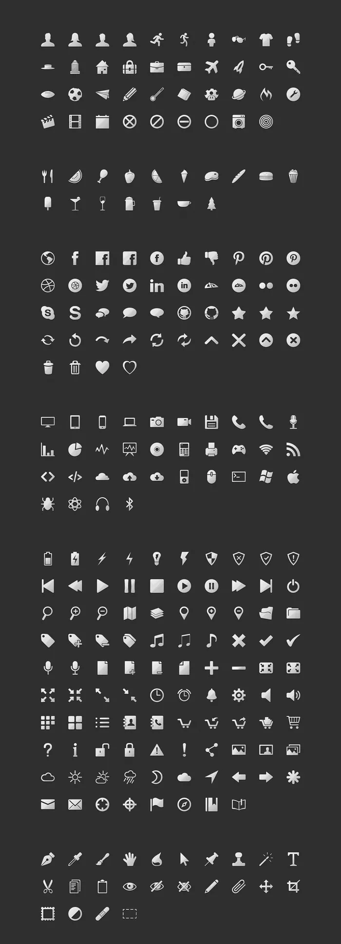 涵盖面很广的一套图标PSD素材psd模版下载