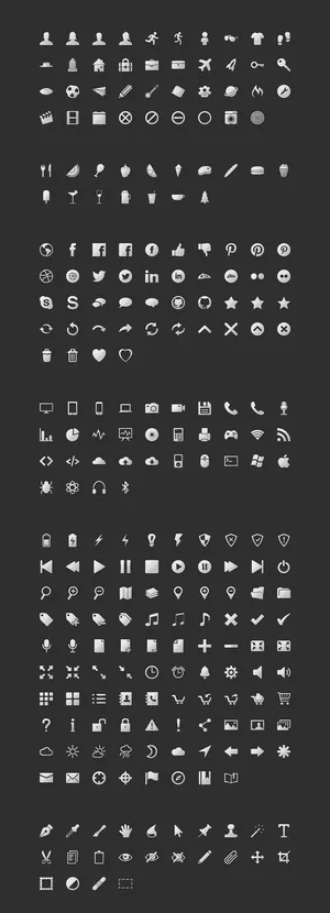 涵盖面很广的一套图标PSD素材