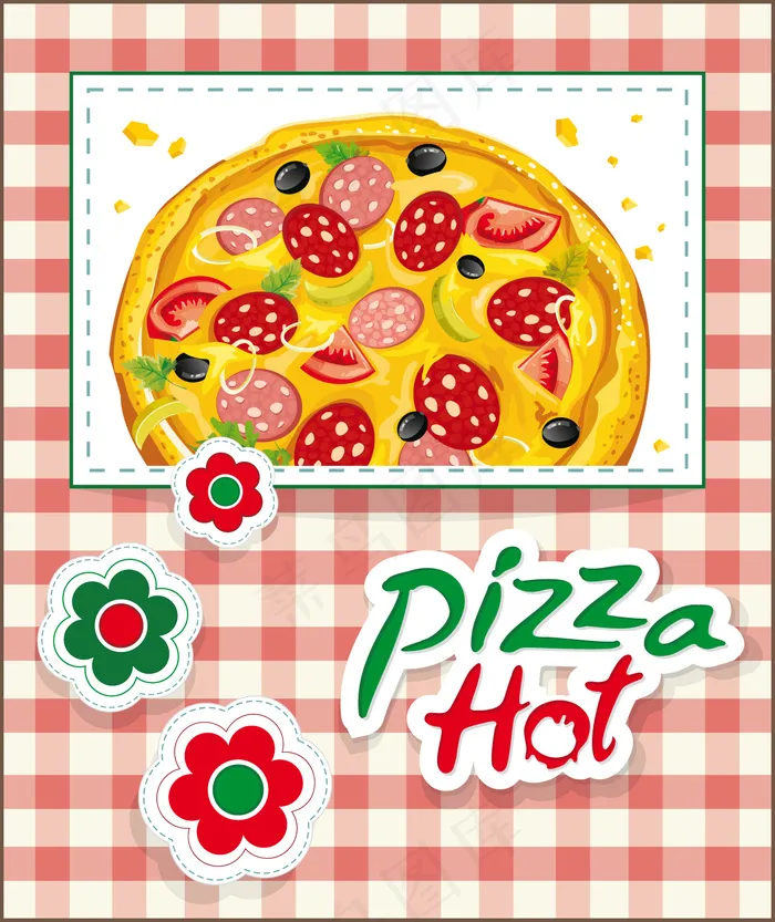 卡通水果pizza矢量素材3eps,ai矢量模版下载