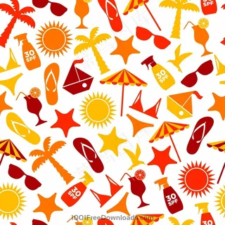 夏日海滩海报图标矢量图