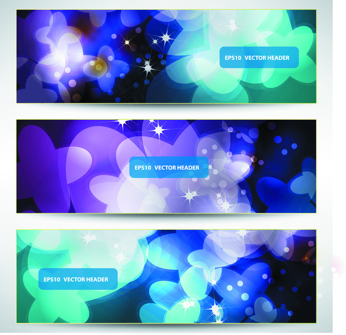 炫彩抽象横幅矢量素材