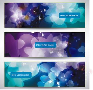 炫彩抽象横幅矢量素材