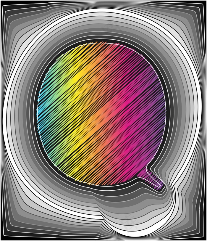 摘要字体矢量插画