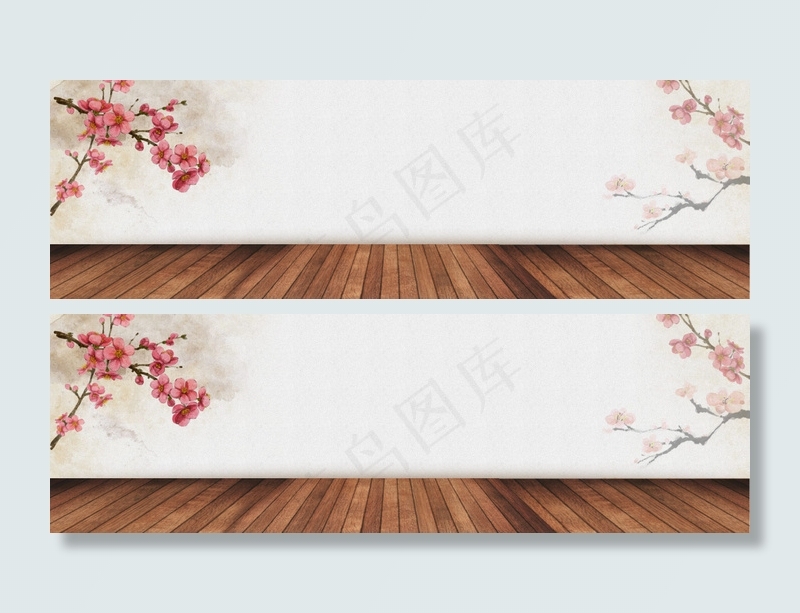 电商粉色春季桃花banner背景