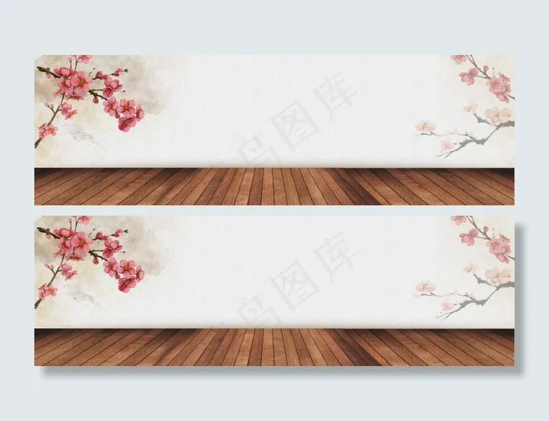 电商粉色春季桃花banner背景