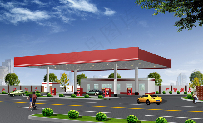 加油站效果图图片