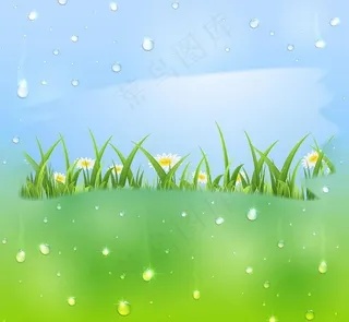 水珠水泡水滴小草图片