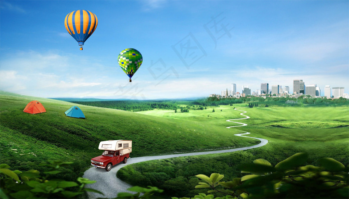 自然和谐地产宣传海报psd分层素材