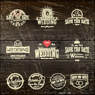 婚礼logo设计矢量素材