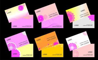 可爱粉色名片卡片设计矢量素材