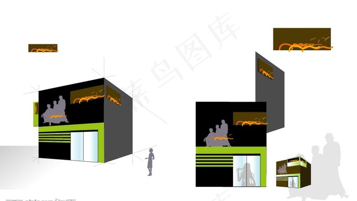 矢量门店外沿灯箱设计效果图图片eps,ai矢量模版下载