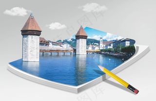 创意风景建筑海报背景