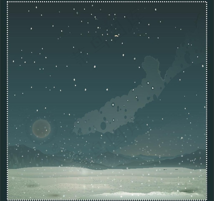 夜晚图片cdr矢量模版下载