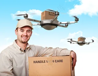 快递员与多旋翼飞行器