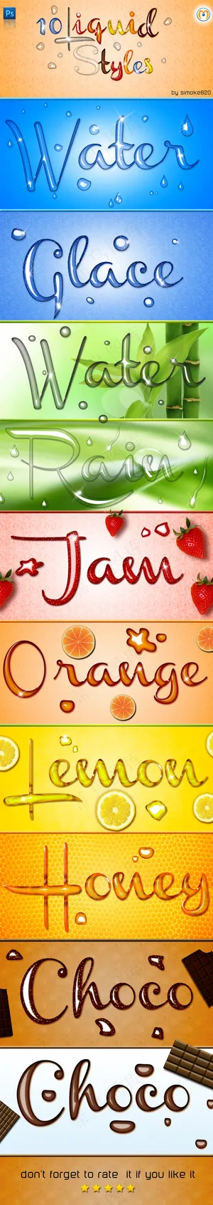 水果水滴字体样式