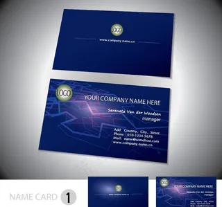 蓝色科技名片 创意名片下载 名片设计模板图片