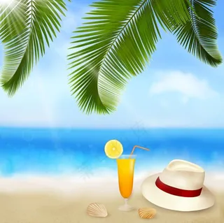 梦幻夏日沙滩风景图片