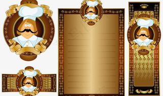 金色欧式古典花纹菜单图片